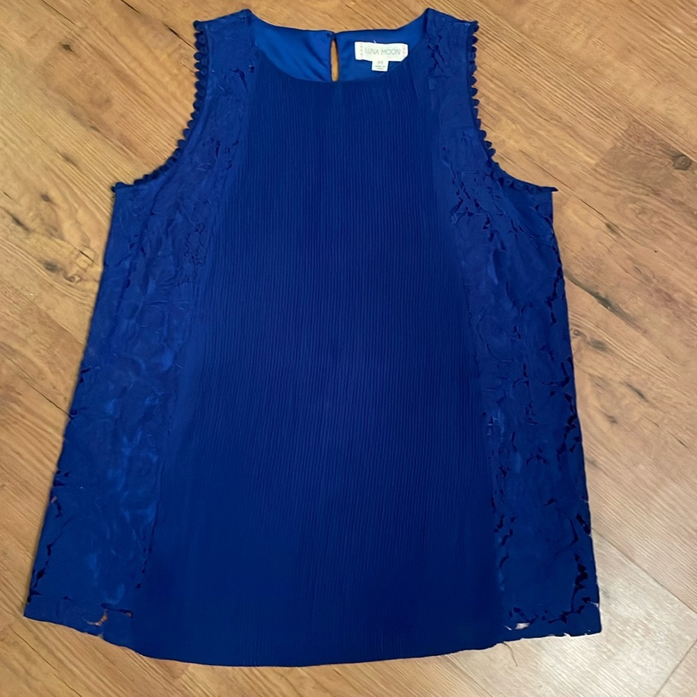 Luna Moon blue lace tank.